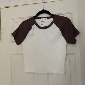 cropped color block tee